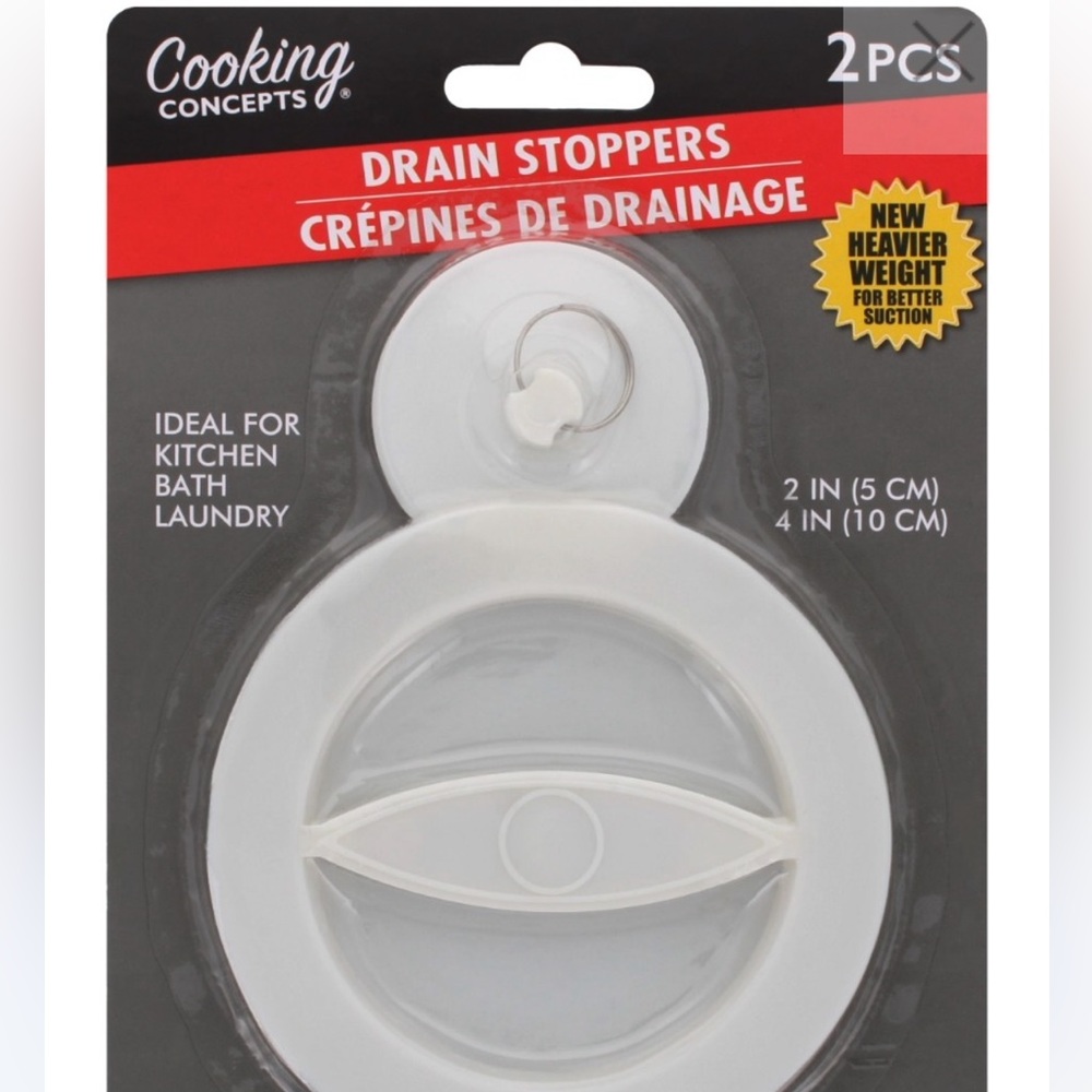 Cooking Concepts Drain Stoppers 2 Piece Set NWT